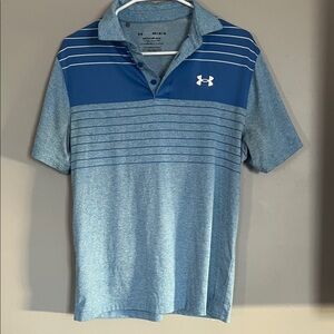 Under Armour Men's Striped Blue‎ Polo
